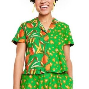 Tabitha Brown for Target linen blend button down shirt size S